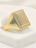 14K YG ELEGANT SQUARE CZ DESIGN RINGSize 11 – JY Jewelry Wholesale