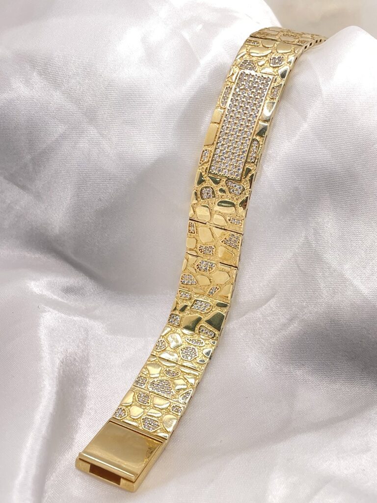 10K CZ NUGGETS BRACELET – 8" 15MM – JY Jewelry Wholesale