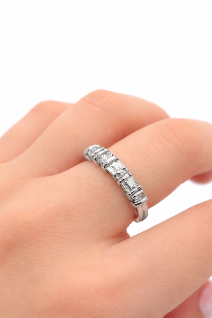 14K DELICATE WHITE GOLD DIAMOND WOMAN'S RING – 7 – JY Jewelry Wholesale
