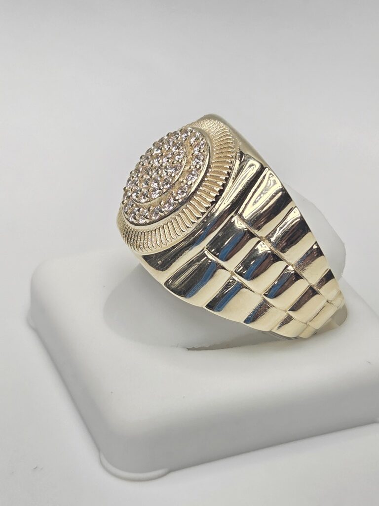 14K CZ ROUND ELEGANT MAN'S RING – 12 – JY Jewelry Wholesale