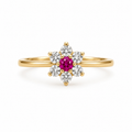10K DELICATE FLOWER STONES DETAILS RING – 7 – JY Jewelry Wholesale