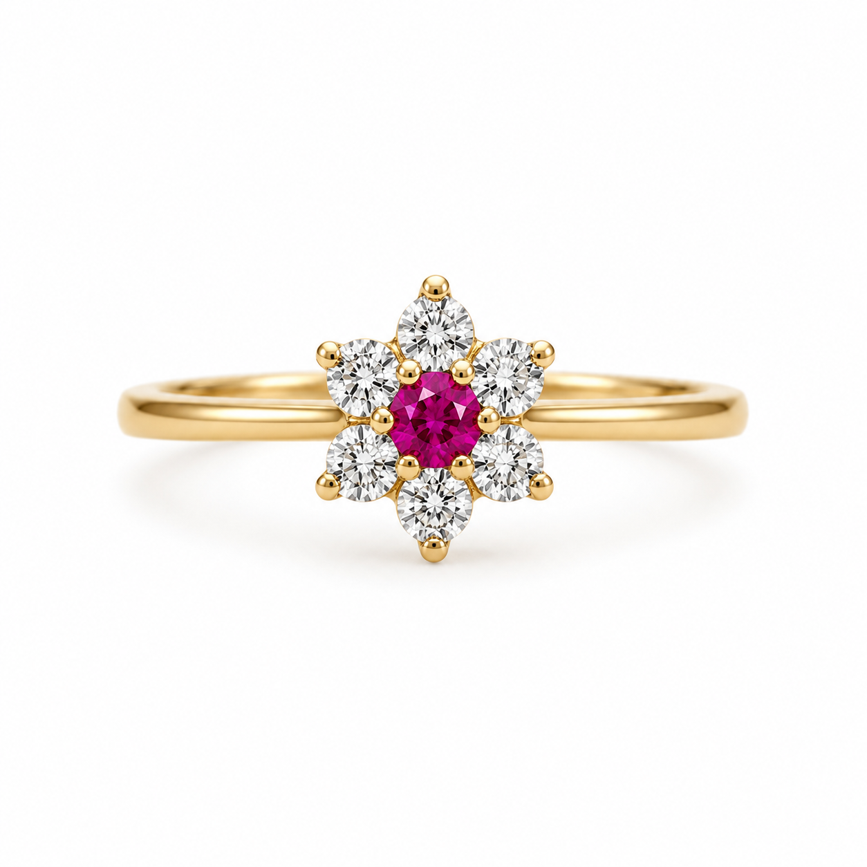 10K DELICATE FLOWER STONES DETAILS RING – 7 – JY Jewelry Wholesale