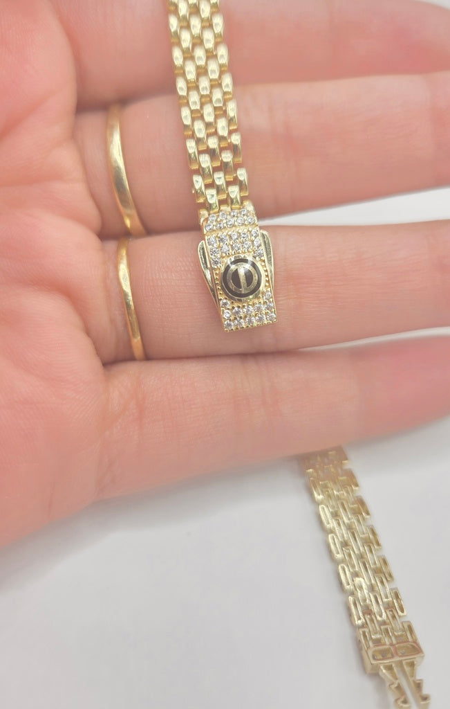 10K MODERN CZ DETAILS WATCH BRACELET – 7" 7MM – JY Jewelry Wholesale