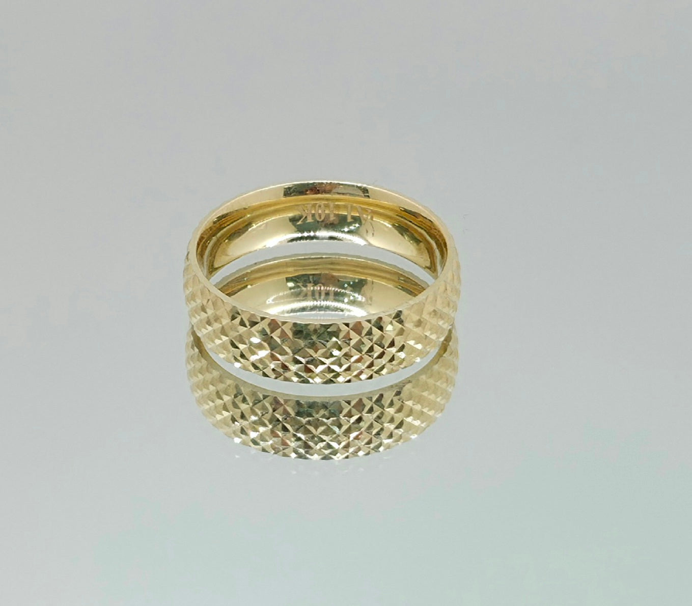 10K FANCY DIAMOND CUT WEDDING BAND RING – 8 6MM – JY Jewelry Wholesale
