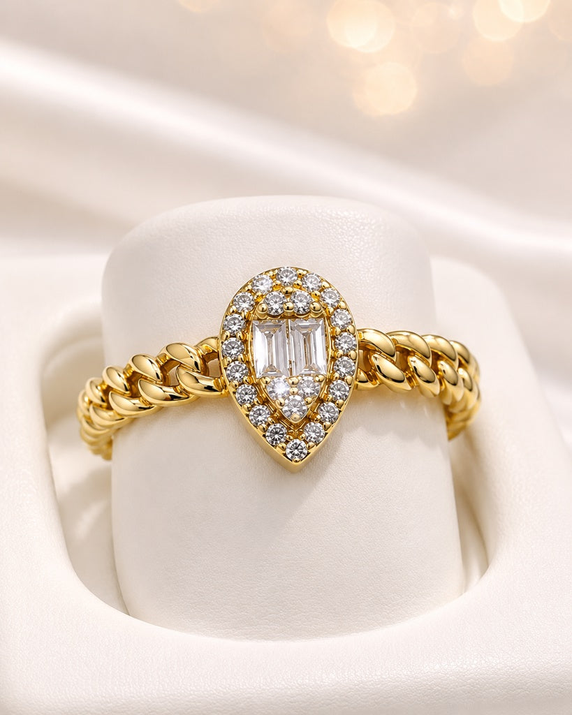 14K GOLD & DIAMOND MIAMI CUBAN RING – 7 – JY Jewelry Wholesale