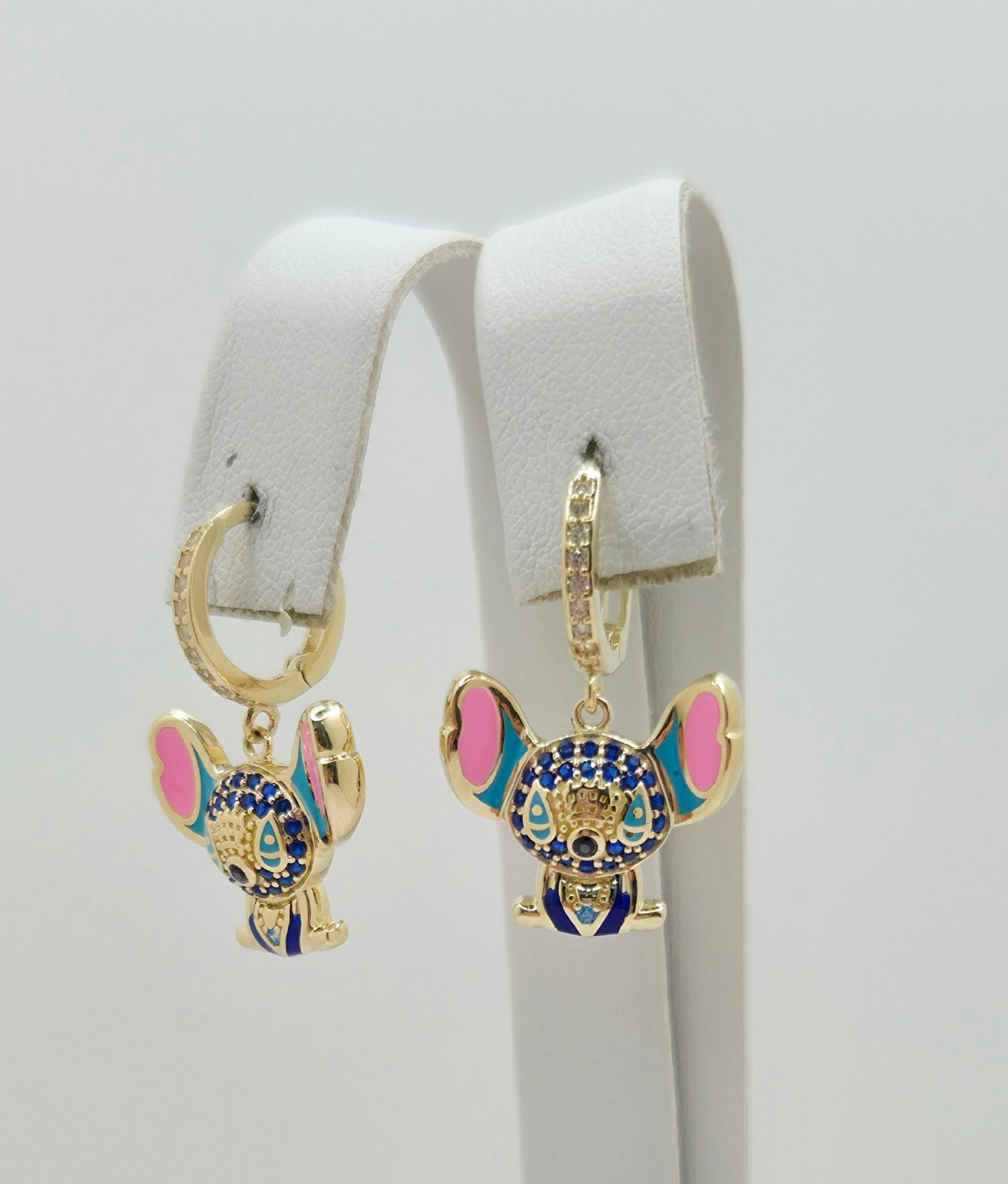 10K CZ DETAIL BLUE STITCH HOOPS EARRINGS – JY Jewelry Wholesale