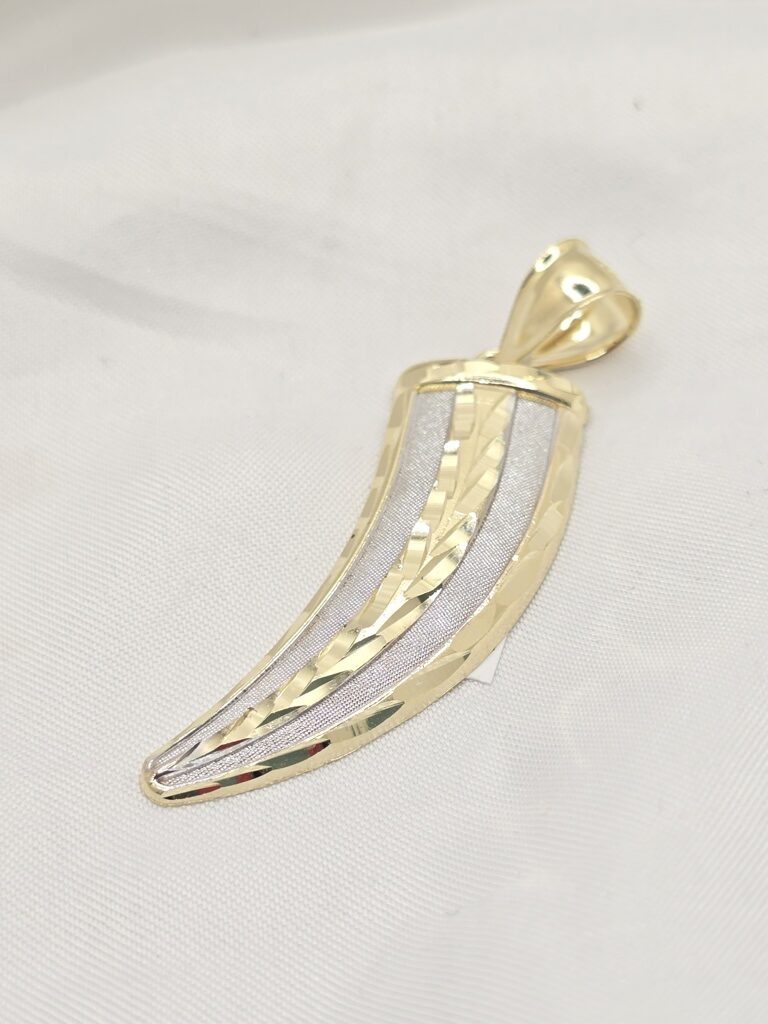 10K LARGE TWO TONE ELEPHANT TUSK PENDANT – JY Jewelry Wholesale