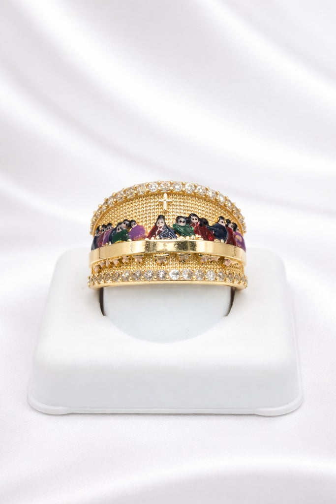 10K COLOR LAST SUPPER CZ FRAME RING – 11 – JY Jewelry Wholesale