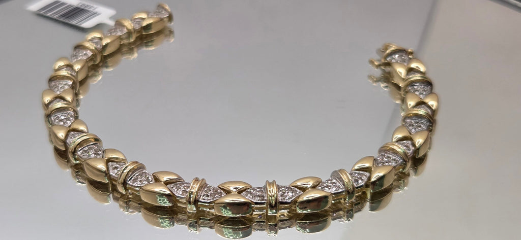 14K YELLOW GOLD ROUND NATURAL DIAMOND WOMAN'S TENNIS BRACELET – 7.5MM 7.5" – JY Jewelry Wholesale