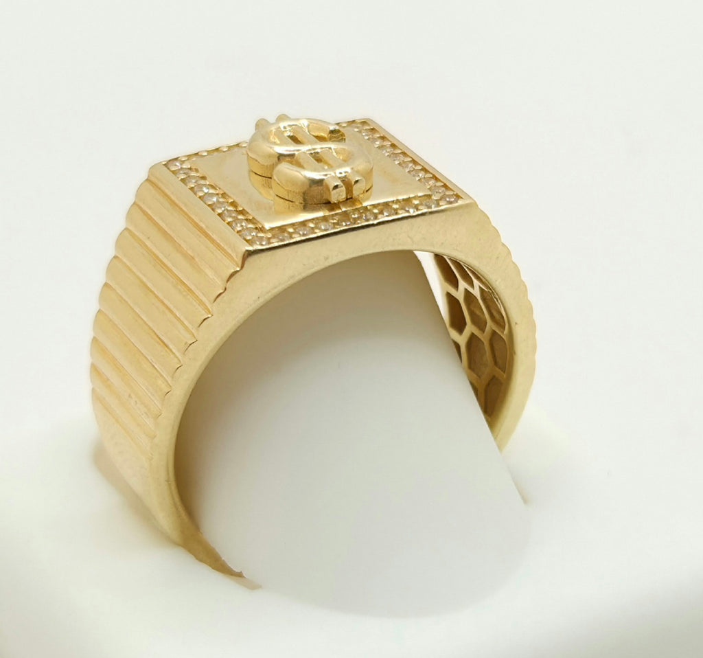 14K MONEY SYMBOL SQUARE RING – 11 – JY Jewelry Wholesale