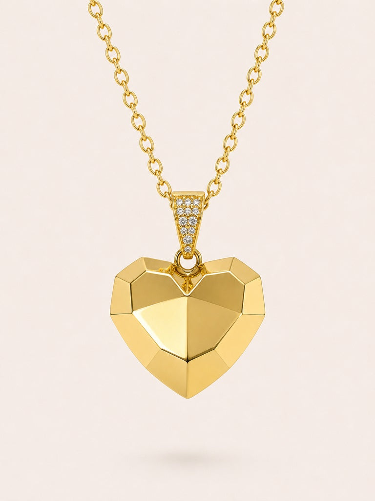 10K LARGE GEOMETRIC DESIGN HEART PENDANT – JY Jewelry Wholesale