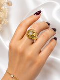 14K VINTAGE STYLE STONE DETAIL RING – 8.5 – JY Jewelry Wholesale