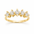 14K GOLD AND DIAMOND FIVESTONES RING+DIAMOND – 7 – JY Jewelry Wholesale