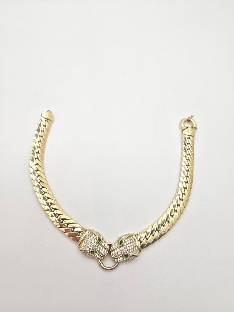 10K TWO TIGER CUBAN LINK BRACELET – 7.5" 7MM – JY Jewelry Wholesale