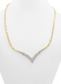 14K ELEGANT CZ V SHAPE NECKLACE – 18" – JY Jewelry Wholesale