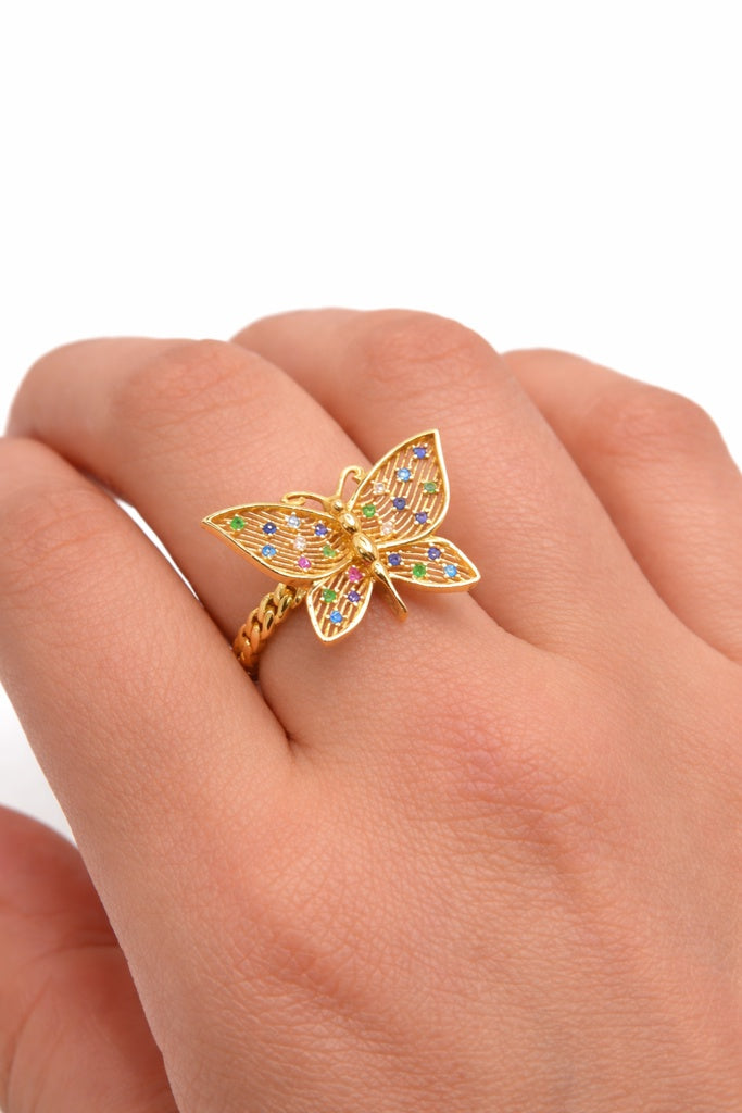 14K BUTTERFLY CZ DETAIL RING – JY Jewelry Wholesale