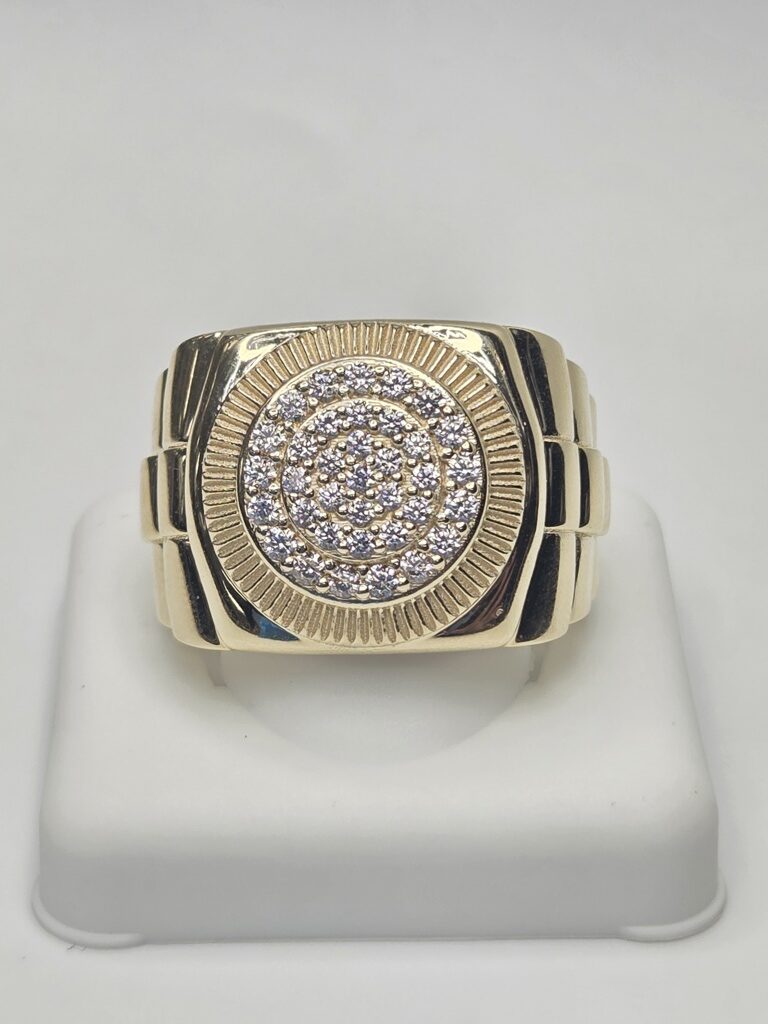 14K CZ ROUND ELEGANT MAN'S RING – 12 – JY Jewelry Wholesale