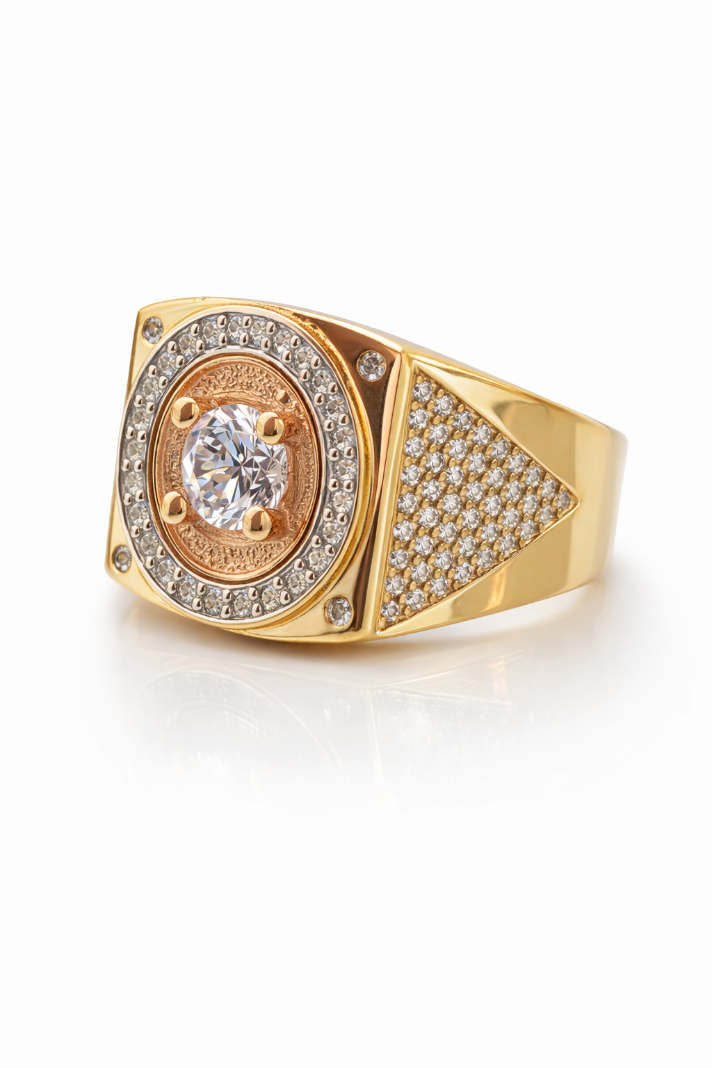 14K ELEGANT STONE CENTER DETAIL RING – 10 – JY Jewelry Wholesale