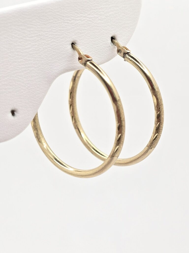 10K TWIGS HOOPS EARRINGS – 4 2MM – JY Jewelry Wholesale