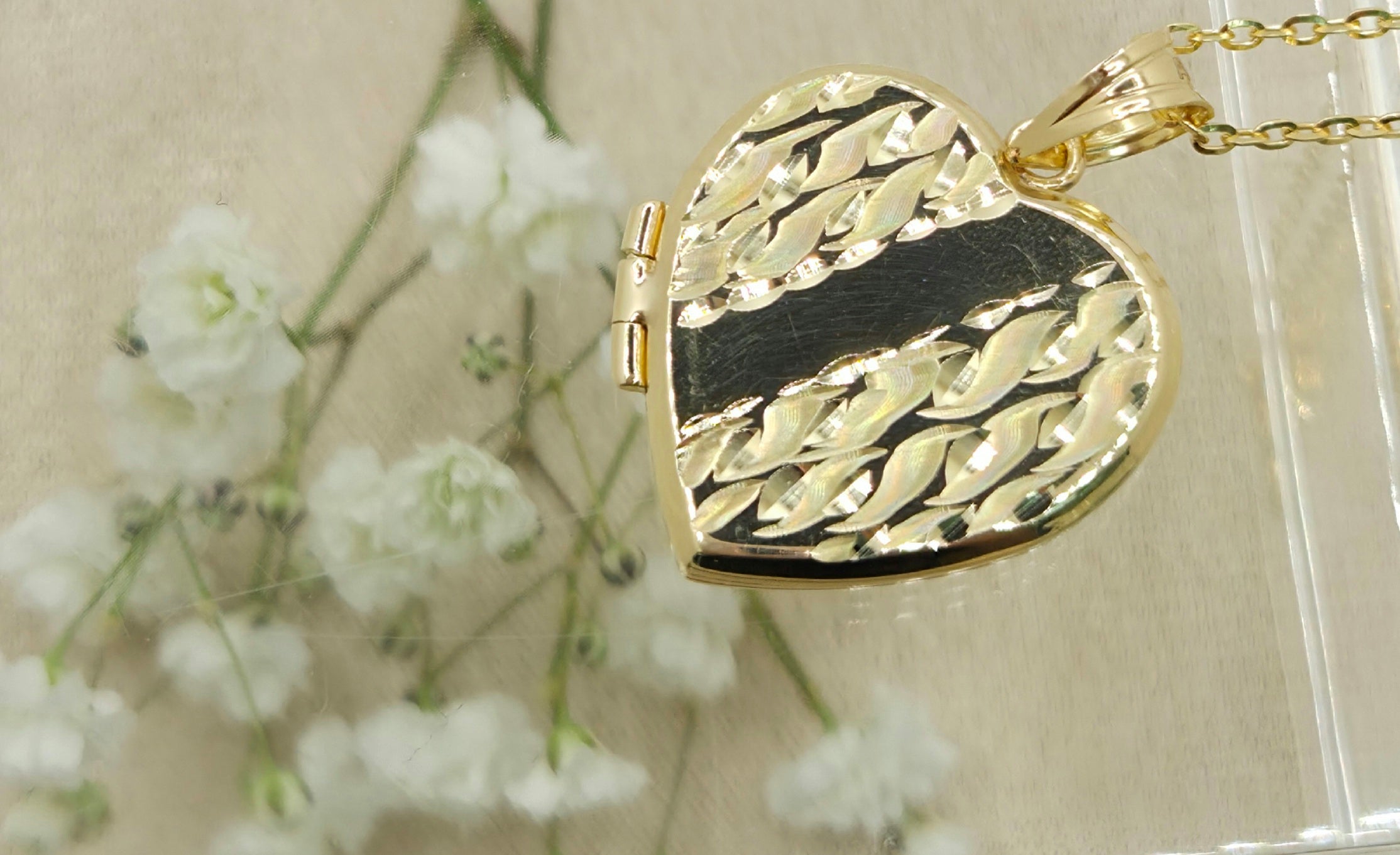 10K DIAMOND CUT HEART MEMORIAL PENDANT – 25mm X 25mm – JY Jewelry Wholesale