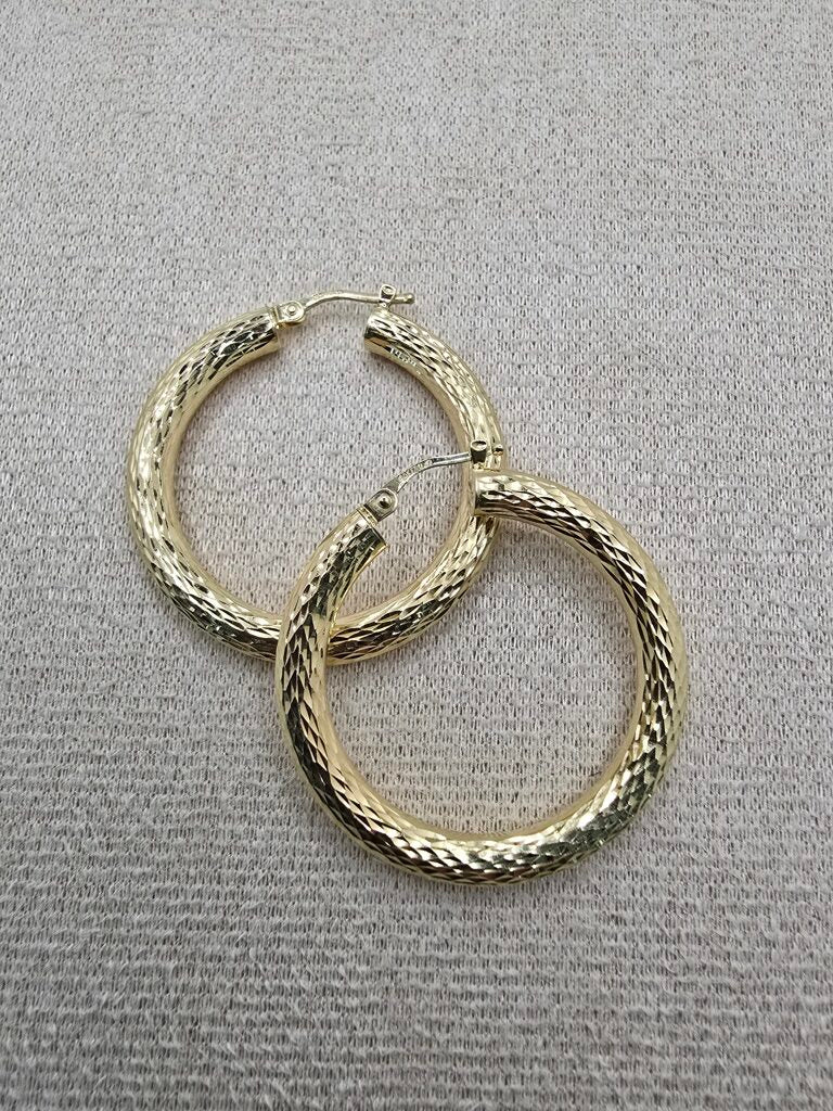 10K DIAMOND CUT HOOPS EARRINGS – 4 – JY Jewelry Wholesale