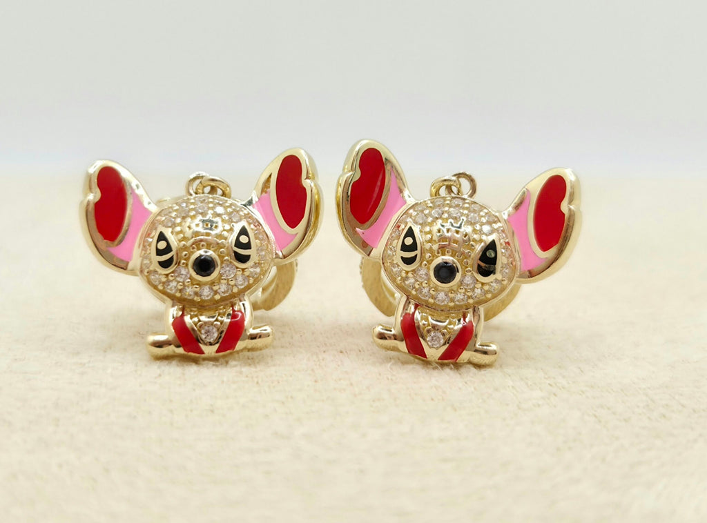 10K CZ DETAIL PINK STITCH HOOPS EARRINGS – JY Jewelry Wholesale