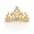 14K DELICATE FIFTEEN CROWN RING – 7 – JY Jewelry Wholesale