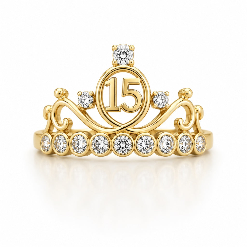 14K DELICATE FIFTEEN CROWN RING – 7 – JY Jewelry Wholesale