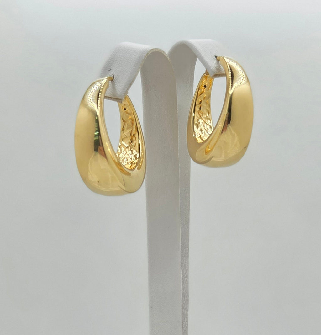 10K MODERN HALF MOON DESIGN HOOPS EARRINGS – JY Jewelry Wholesale