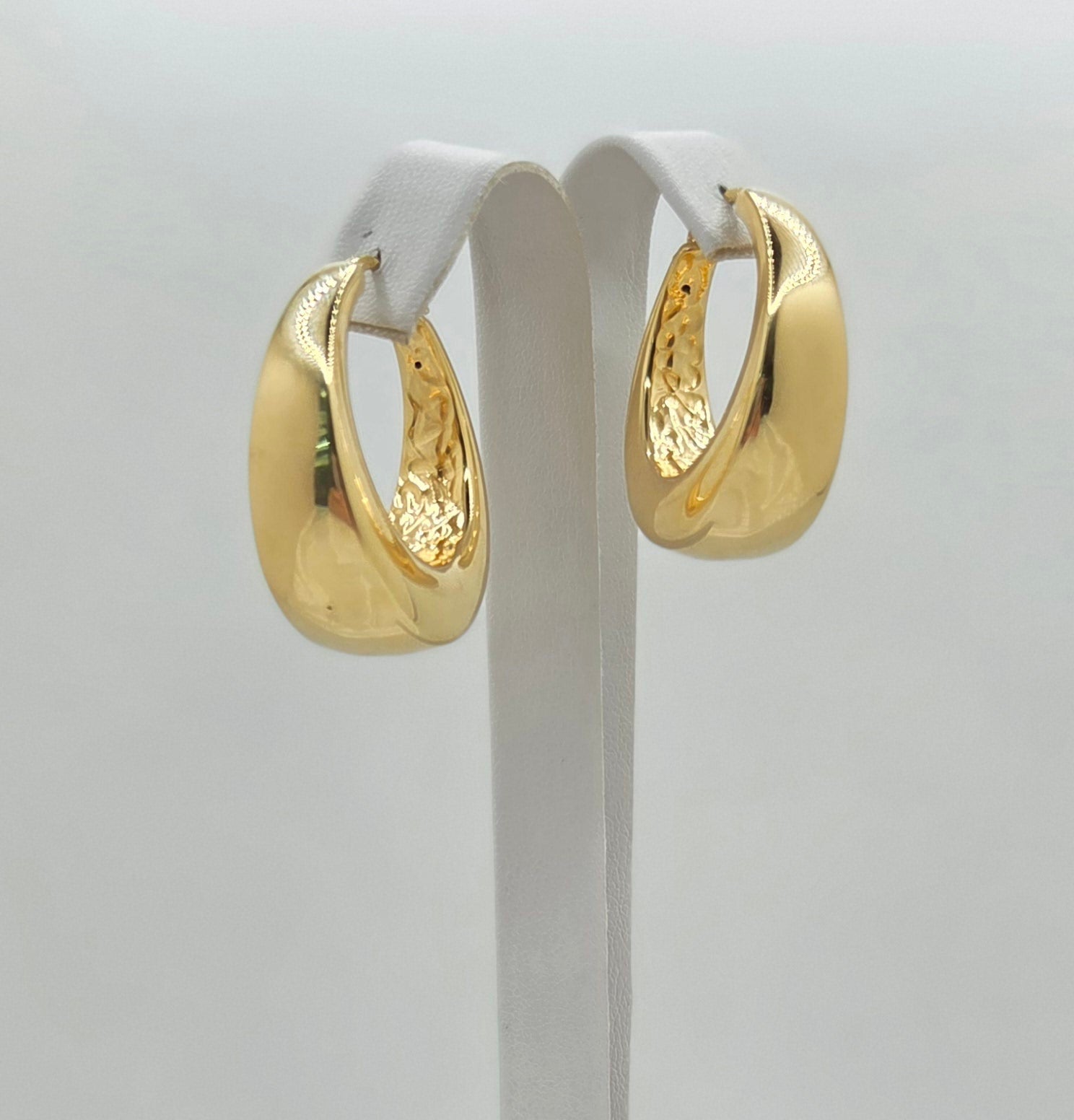 10K MODERN HALF MOON DESIGN HOOPS EARRINGS – JY Jewelry Wholesale