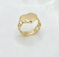 10K CHINO LINK STYLE WITH PLAIN HEART RING – 7 - 9 – JY Jewelry Wholesale