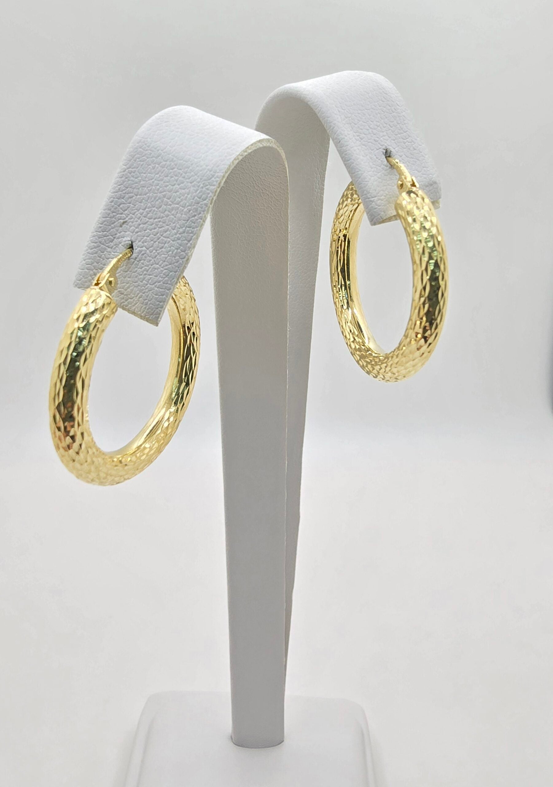 10K DIAMOND CUT HOOPS EARRINGS – 3 – JY Jewelry Wholesale