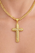 10K NUGGETS CROSS PENDANT – 47X31MM – JY Jewelry Wholesale