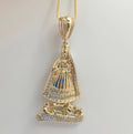 10K CARIDAD PENDANT BODY CHAPE CZ – SMALL – JY Jewelry Wholesale