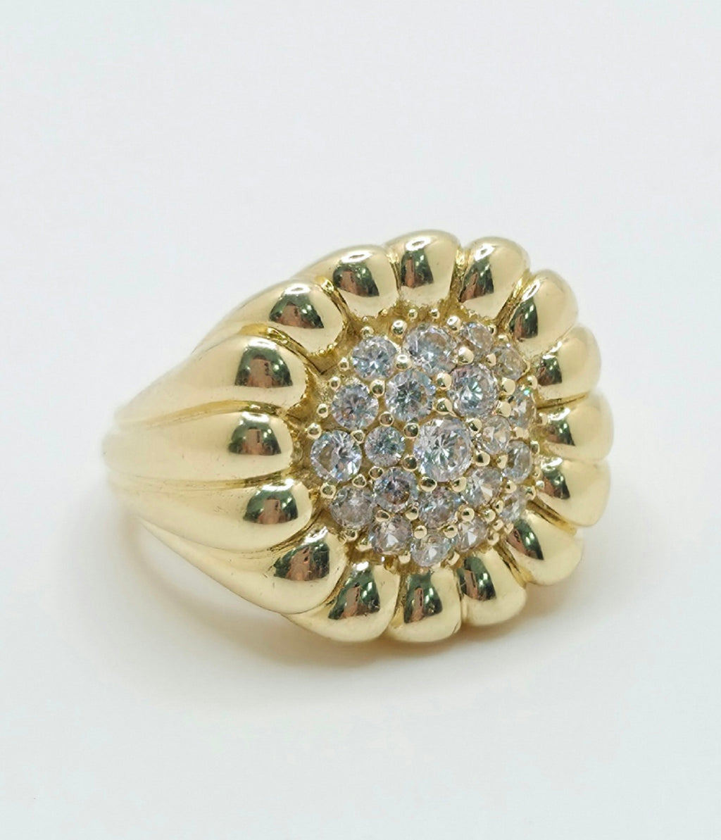 14K MAXI CZ FLOWER RING – 7 – JY Jewelry Wholesale