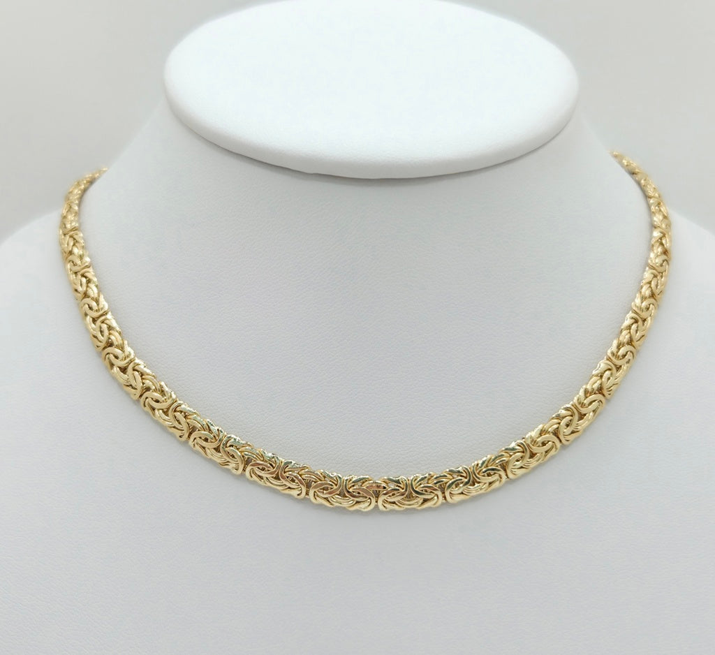 14K BYZENTINE NECKLACE – 6MM 20" – JY Jewelry Wholesale