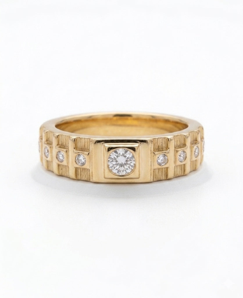 14K ELEGANT SQUARE DESIGN CZ DETAILS RING – 9 – JY Jewelry Wholesale