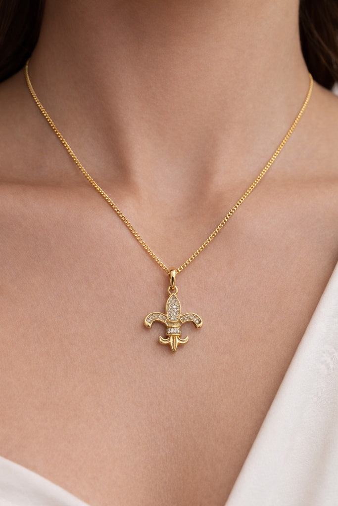 10K DIAMOND FLEUR DE LIS PENDANT – JY Jewelry Wholesale