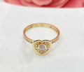 10K STONE CENTER HEART RING CZ – 8 – JY Jewelry Wholesale