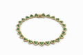 10K GREEN HEART BRACELET CZ – 8" – JY Jewelry Wholesale