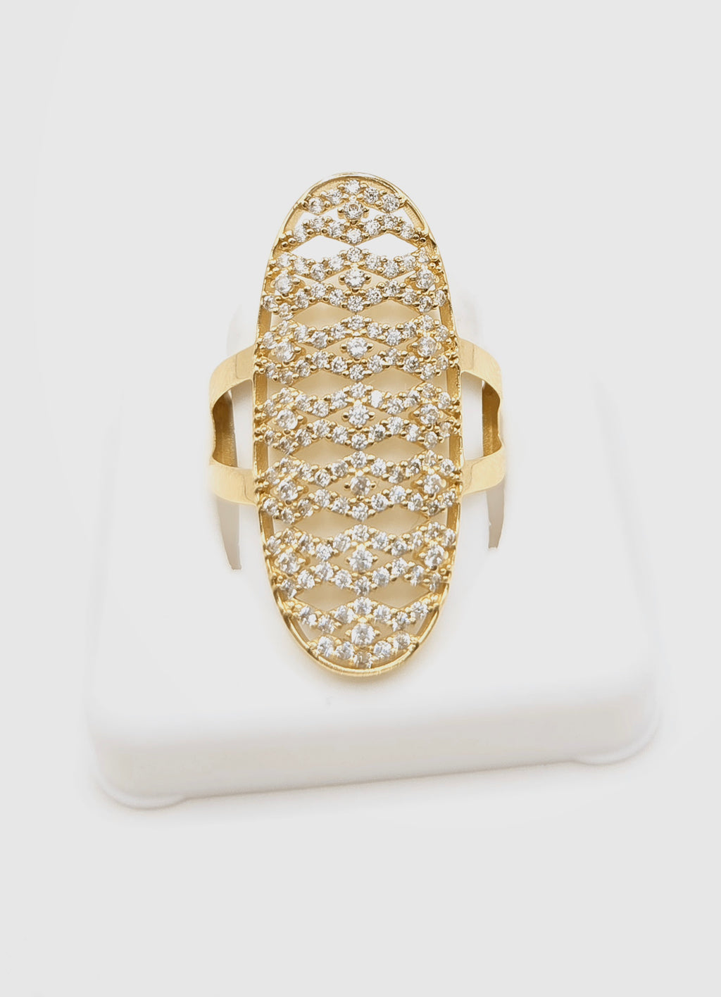 14K MODERN CZ DETAIL RING – 8 – JY Jewelry Wholesale