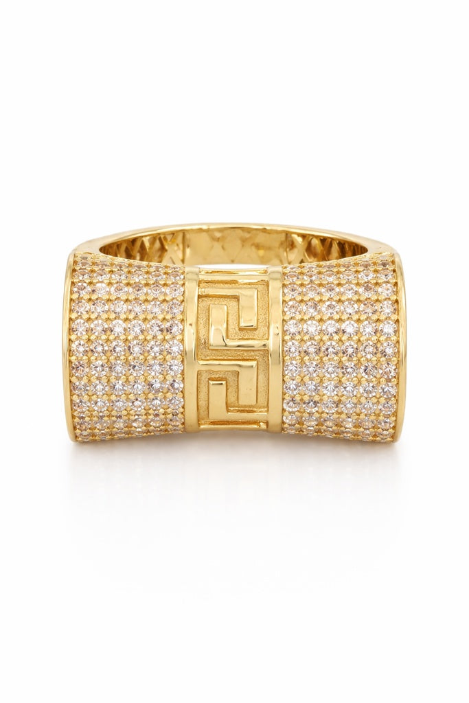 14K EXOTIC CZ AND GREEK DETAIL RING – 8 – JY Jewelry Wholesale