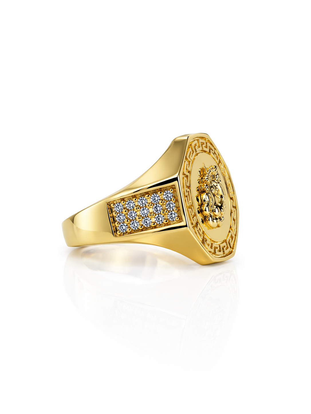 10K SOLID GREEK DESIGN FRAME SCORPION ROUND RING – 10 – JY Jewelry Wholesale