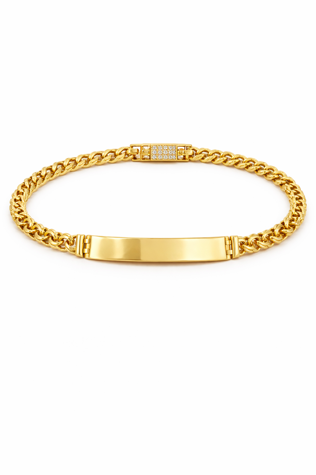 10K CHINO LINK ID BRACELET WITH PLATE – 6.5" 5.5MM – JY Jewelry Wholesale