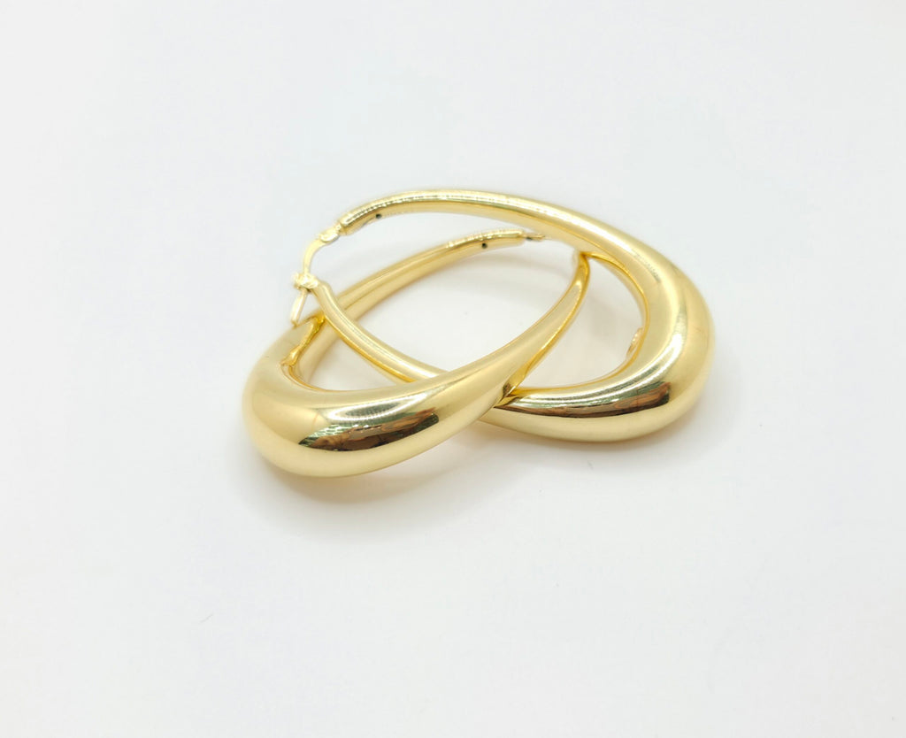 10K LARGE MODERN OVAL HOOPS EARRINGS – JY Jewelry Wholesale