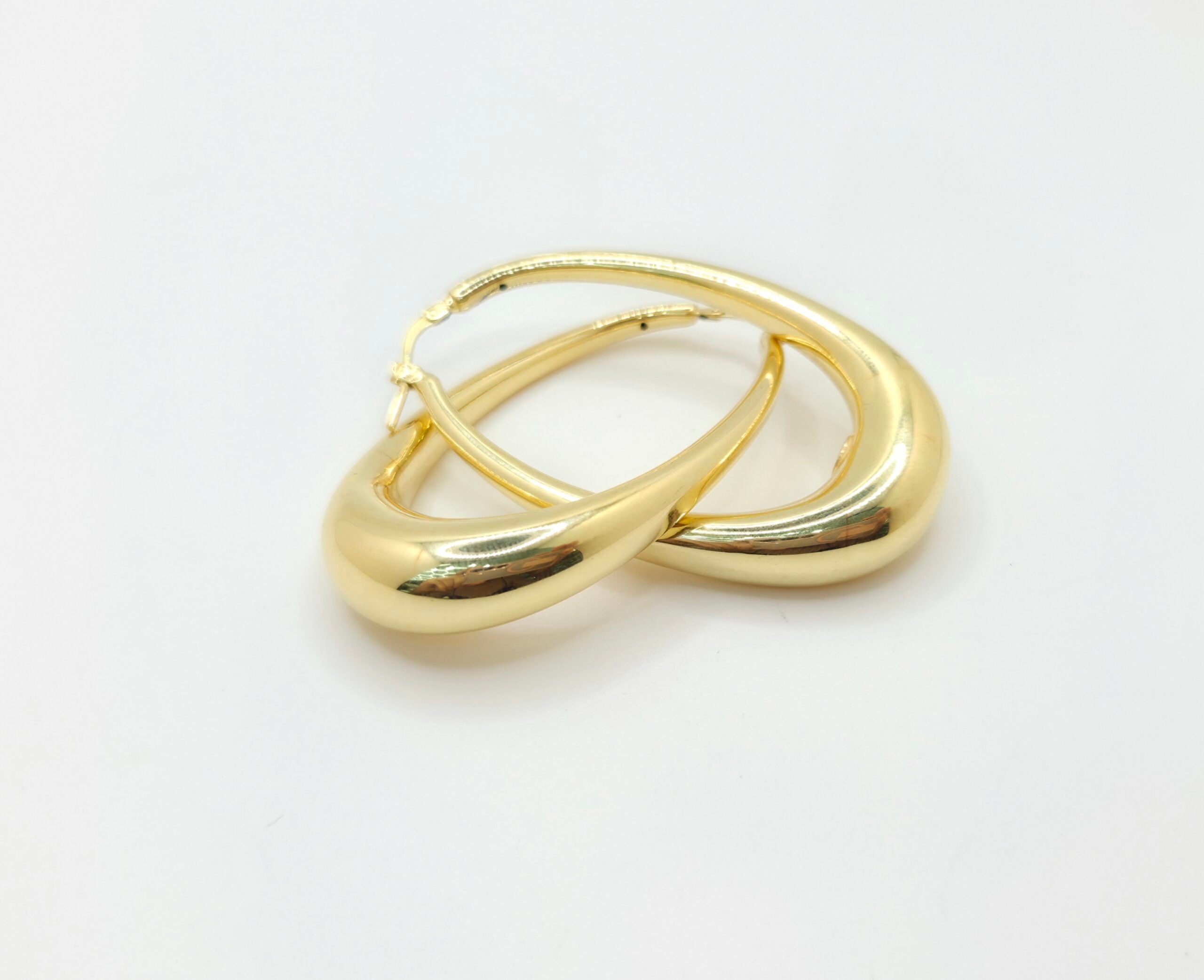 10K LARGE MODERN OVAL HOOPS EARRINGS – JY Jewelry Wholesale