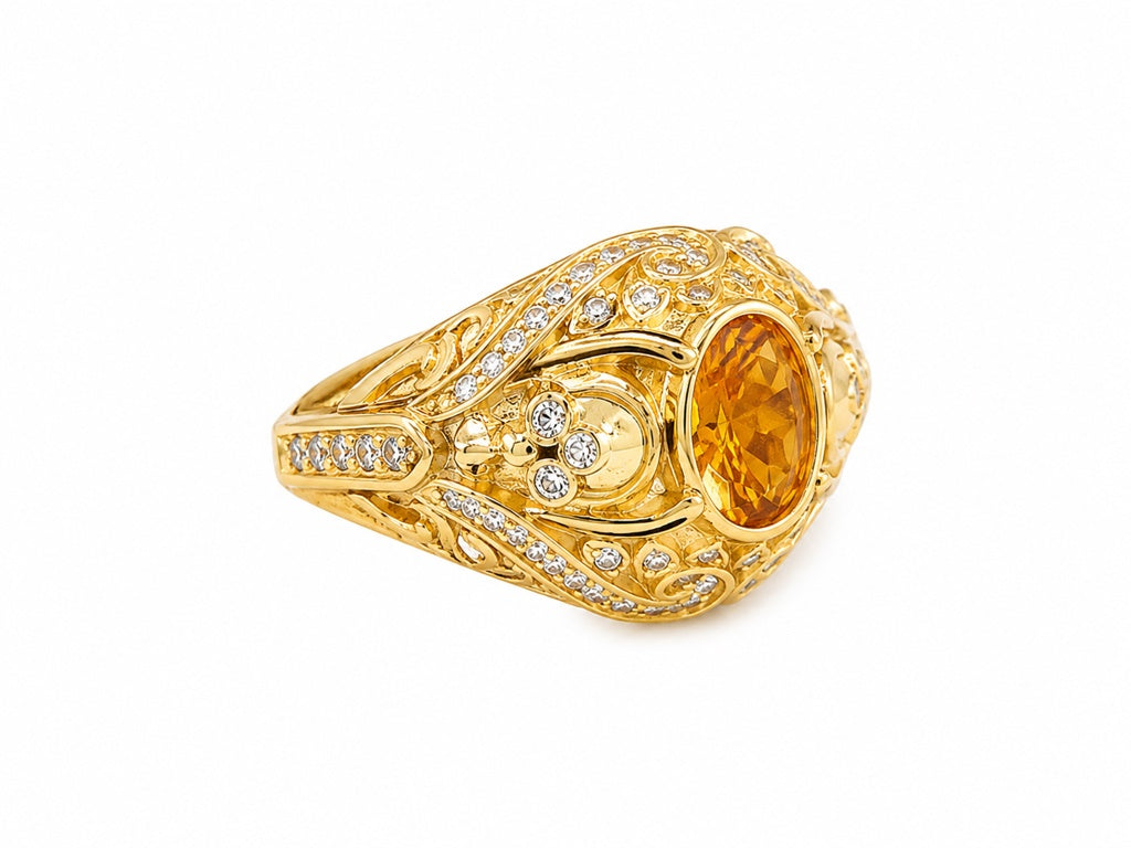 14K CLASSIC YELLOW STONE RING 14K 5.2GR – JY Jewelry Wholesale