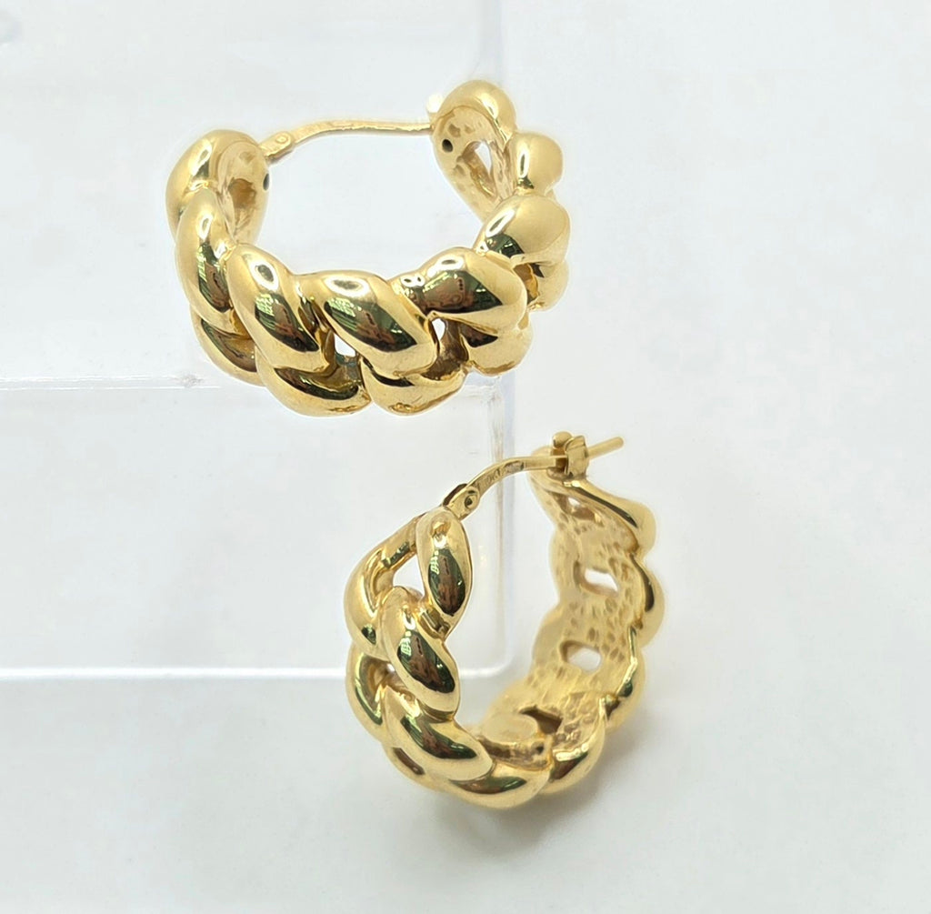 10K CHAIN STYLE HOOPS EARRINGS – JY Jewelry Wholesale