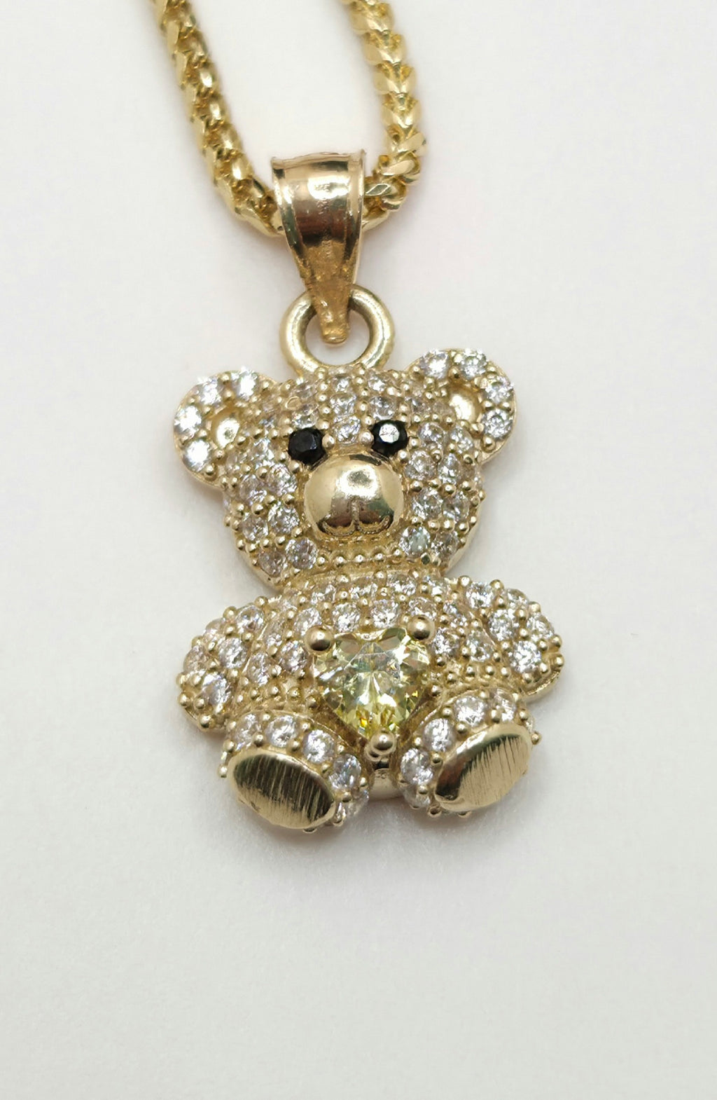 10K YELLOW CZ MEDIUM TEDDY BEAR PENDANT – JY Jewelry Wholesale