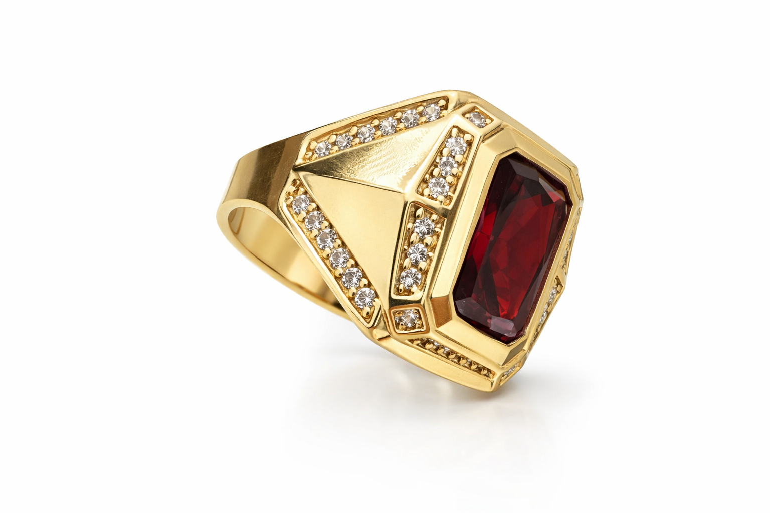 14K LARGE SQUARE BROWN STONE SHAPE RING CZ – 10 – JY Jewelry Wholesale